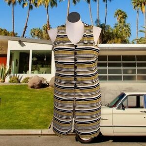 Vintage 70s Long Stripped Vest